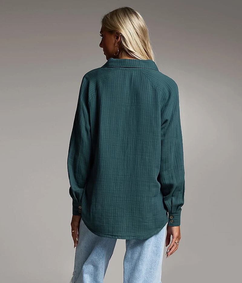 Striped Woven Oversized Shirt