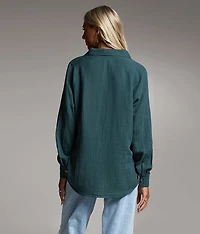 Striped Woven Oversized Shirt
