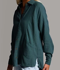 Striped Woven Oversized Shirt