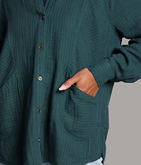 Striped Woven Oversized Shirt