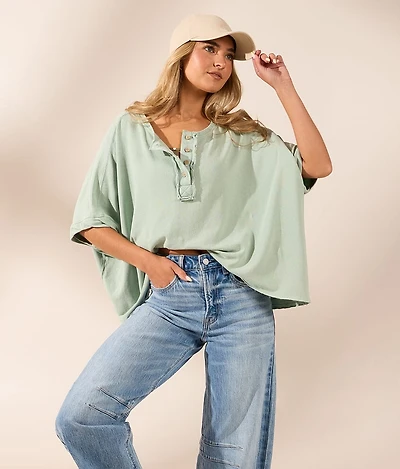 Boundless Edit - Washed Dolman Henley
