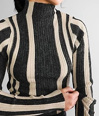 Striped Mock Neck Top