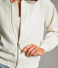 Resort Edit - Textured Bomber Jacket