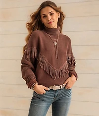 Turtleneck Fringe Sweater