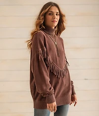 Turtleneck Fringe Sweater