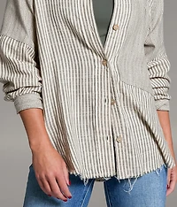 Variegated Stripe Oversized Shirt