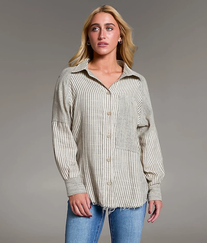 Variegated Stripe Oversized Shirt