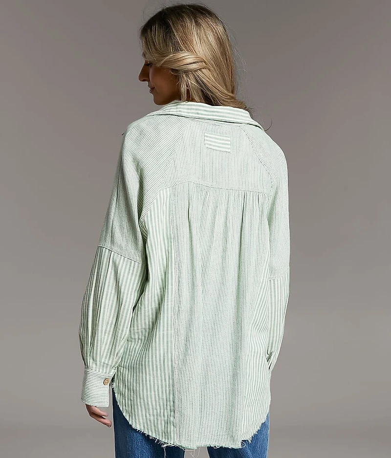 Variegated Stripe Oversized Shirt