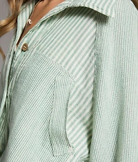 Variegated Stripe Oversized Shirt