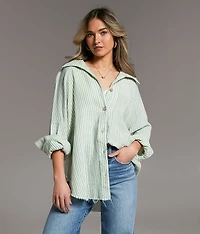 Variegated Stripe Oversized Shirt