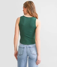 Fitted Lace-Up Tank Top