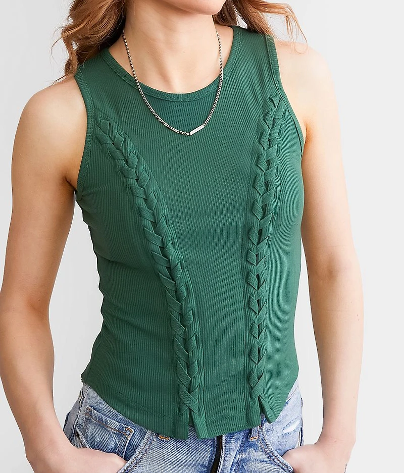 Fitted Lace-Up Tank Top