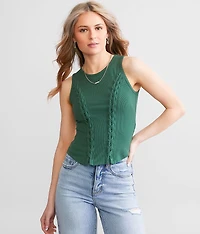 Fitted Lace-Up Tank Top