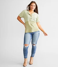 Two Tone Washed Henley