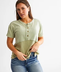 Two Tone Washed Henley