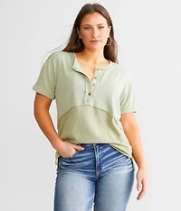 Two Tone Washed Henley