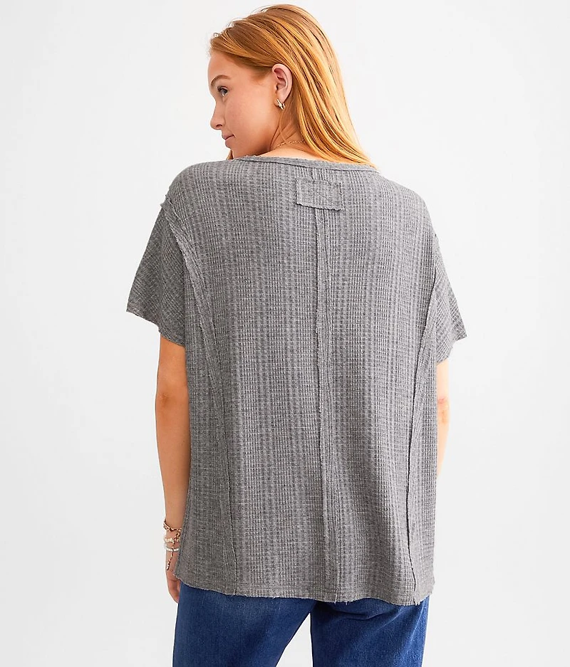 Pieced Waffle Knit Top