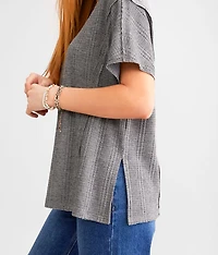 Pieced Waffle Knit Top
