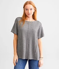 Pieced Waffle Knit Top
