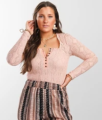Eyelet Smocked Henley