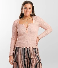 Eyelet Smocked Henley