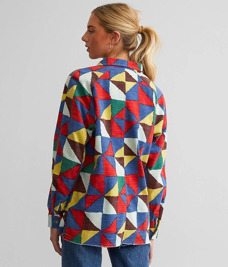 Geo Patchwork Boyfriend Shirt