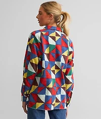 Geo Patchwork Boyfriend Shirt