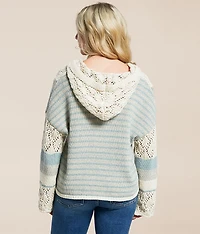 Open Stitch Hooded Sweater