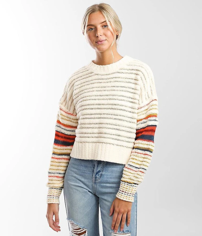 Reverse Seam Striped Sweater