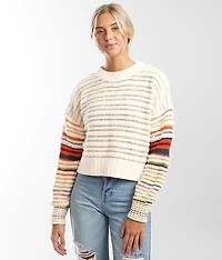 Reverse Seam Striped Sweater