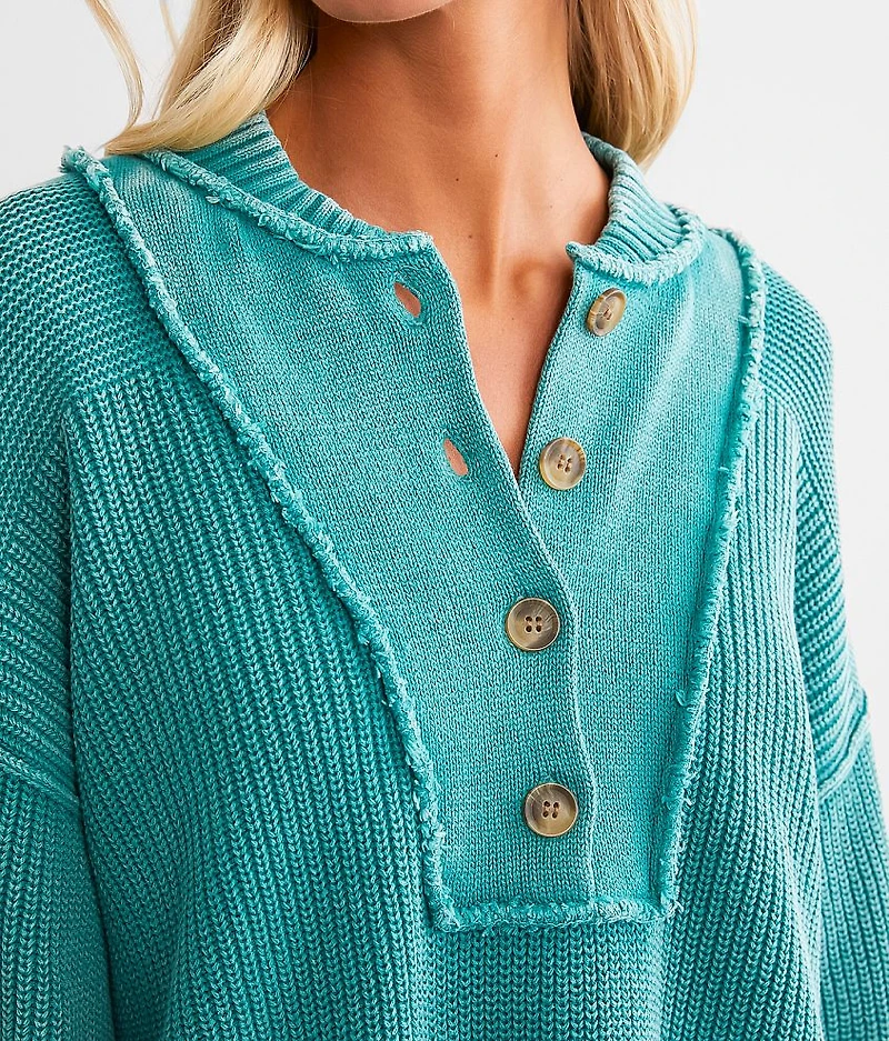 Washed Henley Sweater
