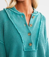Washed Henley Sweater
