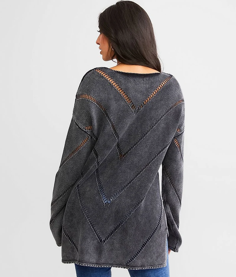 Washed Chevron Sweater