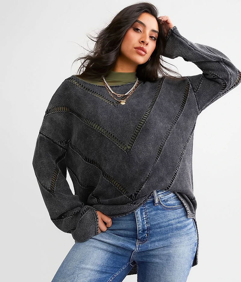 Washed Chevron Sweater
