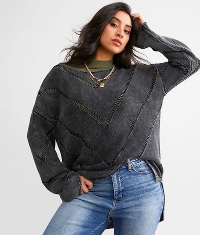 Washed Chevron Sweater