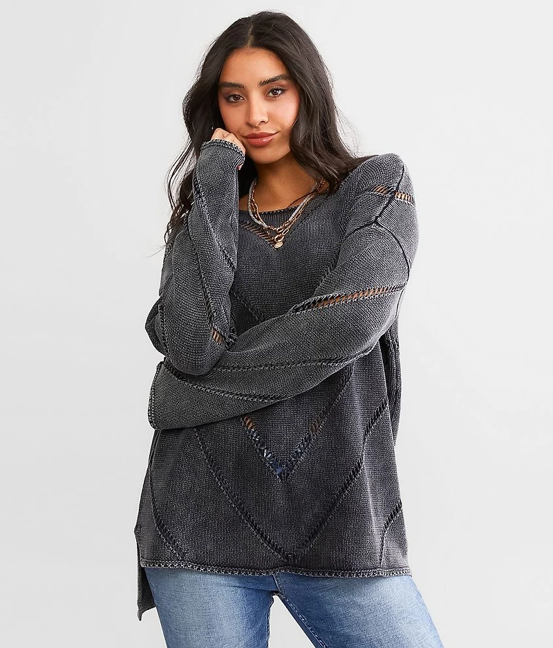 Washed Chevron Sweater