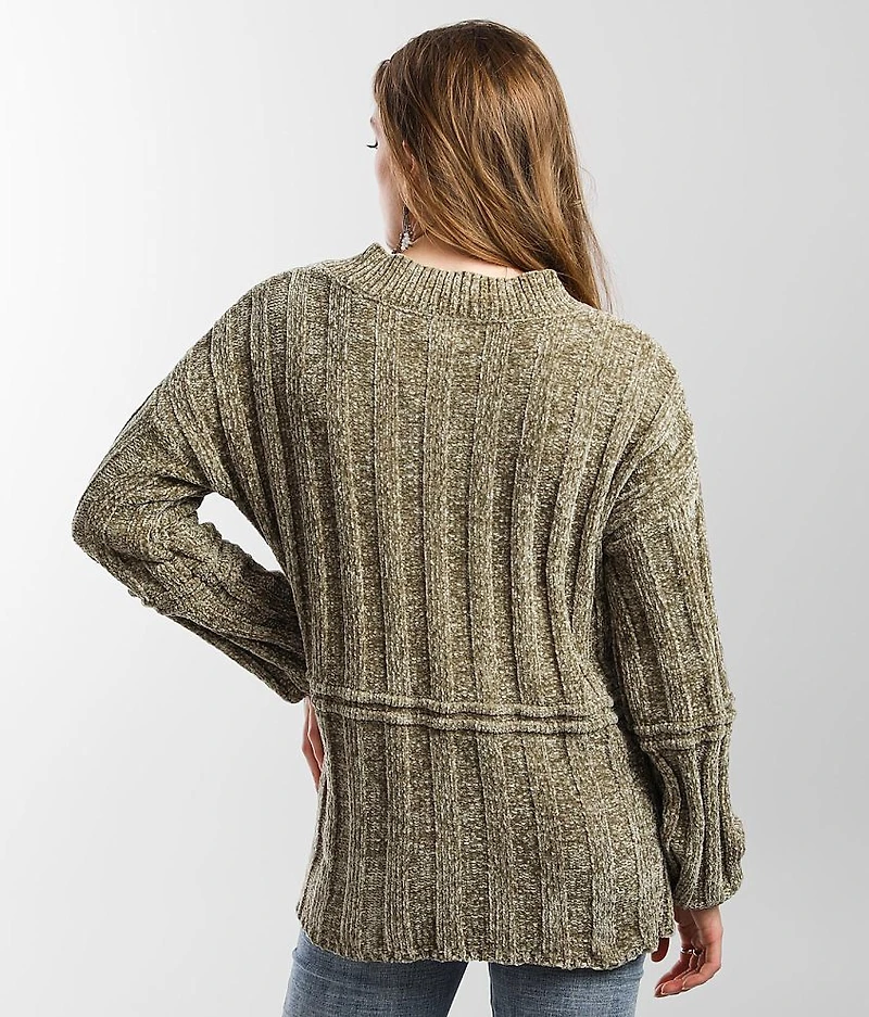 Chenille Lace-Up Sweater