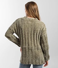 Chenille Lace-Up Sweater