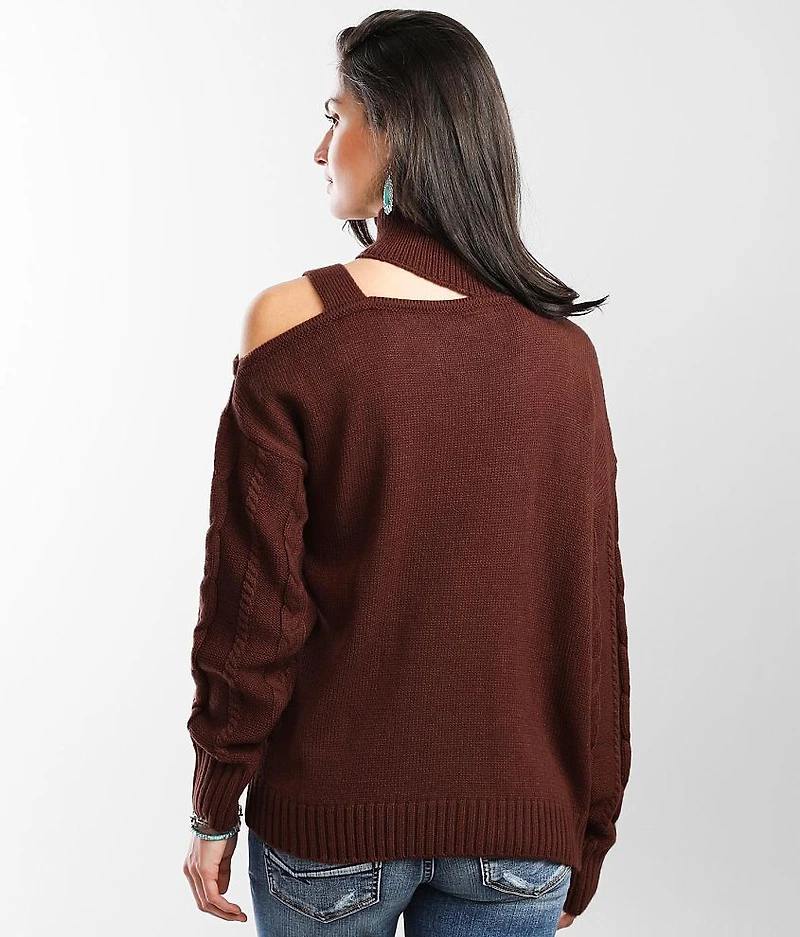 Cut-Out Shoulder Sweater