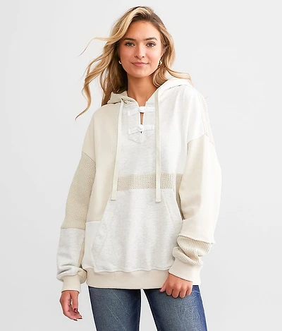 Pieced Hooded Sweatshirt