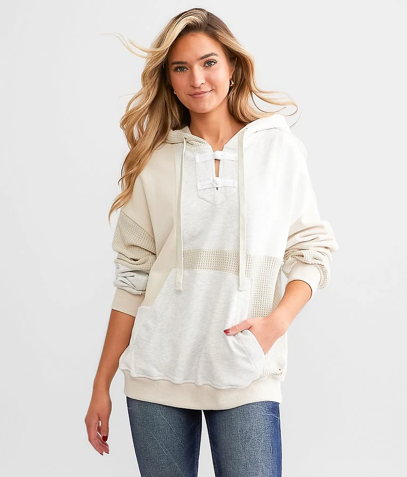 Pieced Hooded Sweatshirt