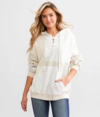 Pieced Hooded Sweatshirt