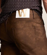 Faux Leather Stacked Cargo Jean