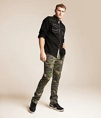 Rhinestone Camo Stacked Stretch Jean