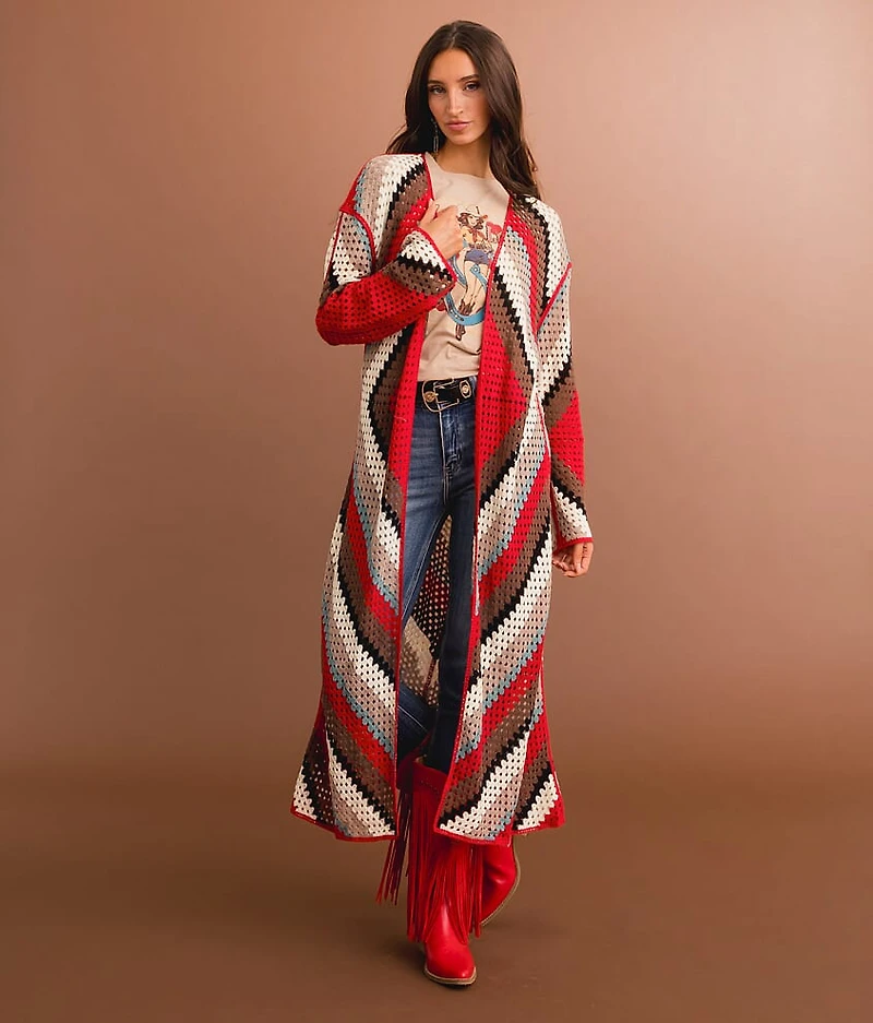 Multicolored Crochet Kimono