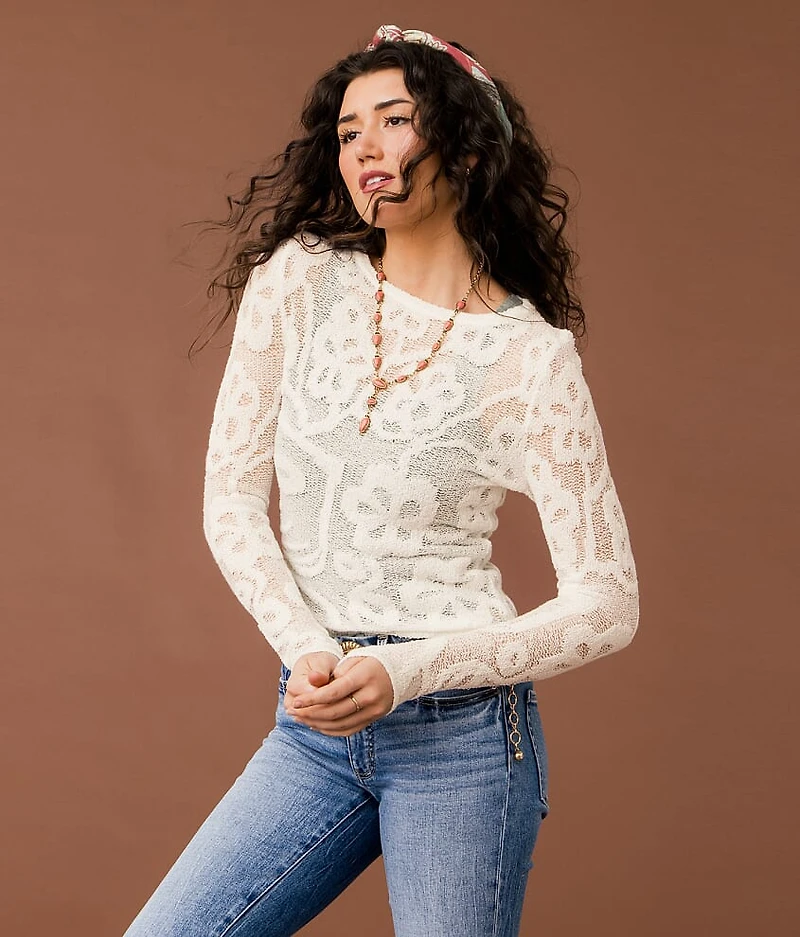 Floral Stitch Sweater