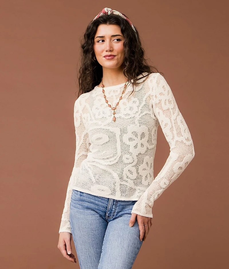 Floral Stitch Sweater