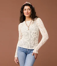 Floral Stitch Sweater