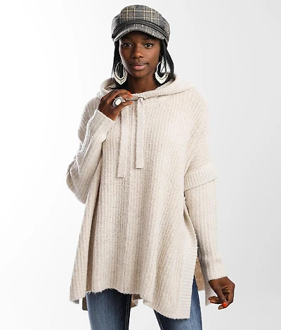Hooded Poncho Sweater