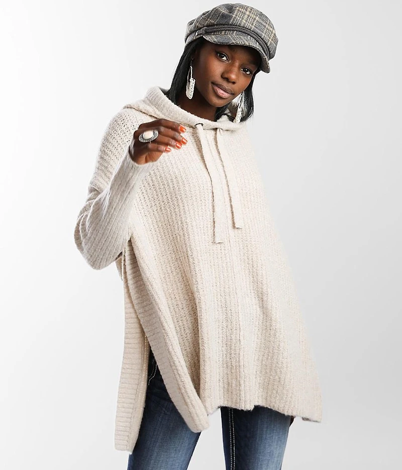 Hooded Poncho Sweater